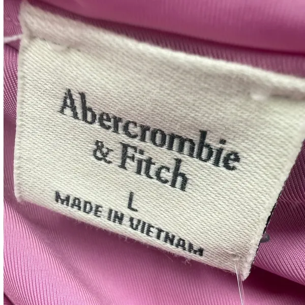 NWT Abercrombie & Fitch Womens Pink Draped Off Shoulder Ruched Top Size Large - Image 2