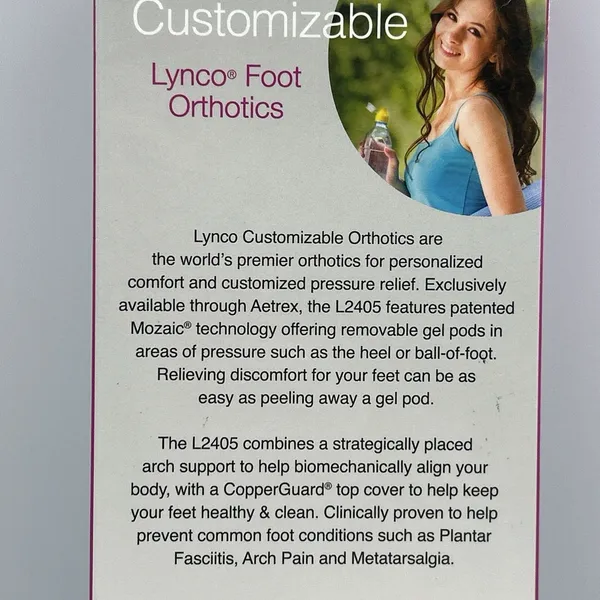 Lynco Aetrex Orthotics L2405 Womens 12 Customizable Med/High Arch Anti-Microbial - Image 6