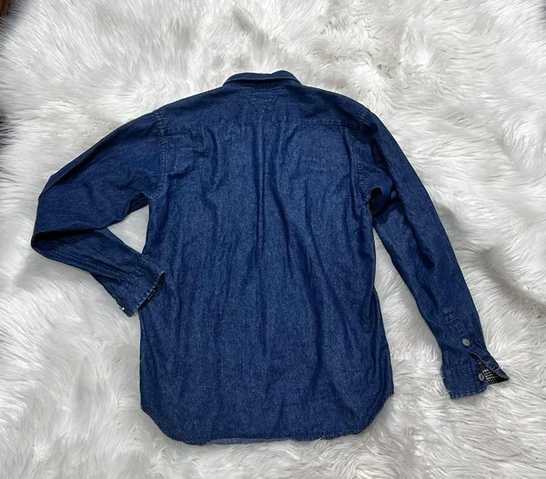 vintage denim jean motorcycles buttondown longsleeve - Image 2