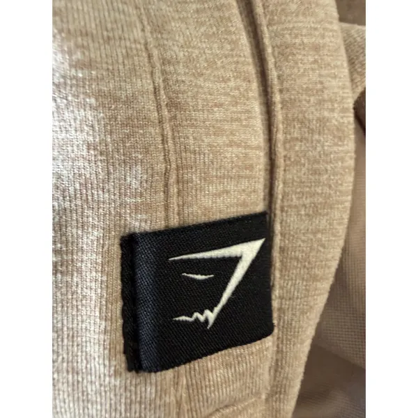 Gymshark Womens Beige Heathered Mesh Panel Joggers‎ GLJG3599 Drawstring Medium - Image 5