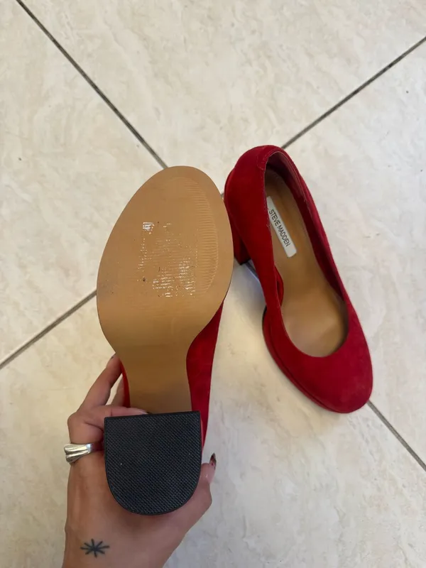 Steve Madden TATI red suede platform pumps  - Image 3
