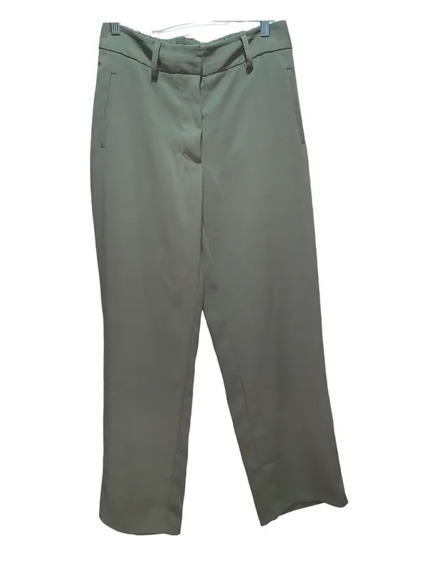 Quince Stretch Crepe Paperbag Pant Olive green Size 8 Trousers Office Career - Image 2