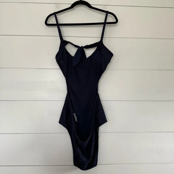 Aerie Women’s XL Navy Blue Lace Patterned One Piece Swim New - Image 3