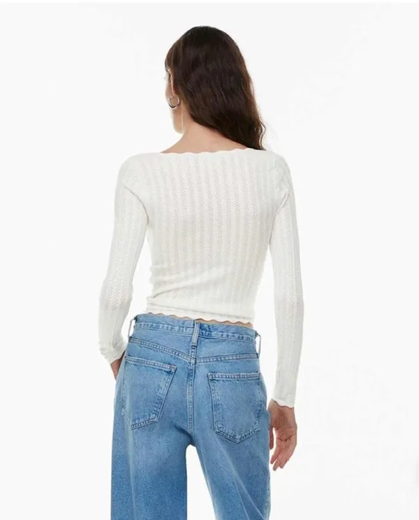 Aritzia Wilfred Square Neck Long Sleeve Crop  - Image 5