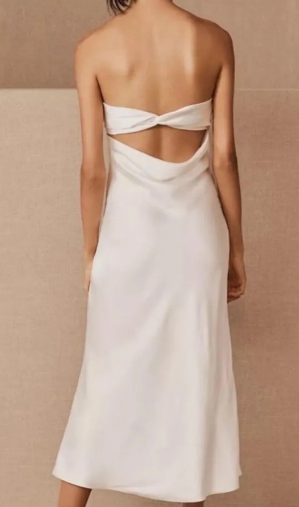 Sachin & Babi Aubrey Strapless Dress White Satin - Image 2