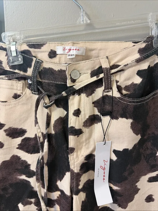 $99 NWT VIGOSS cow print baggy wide leg western jeans 5/27 - Image 7