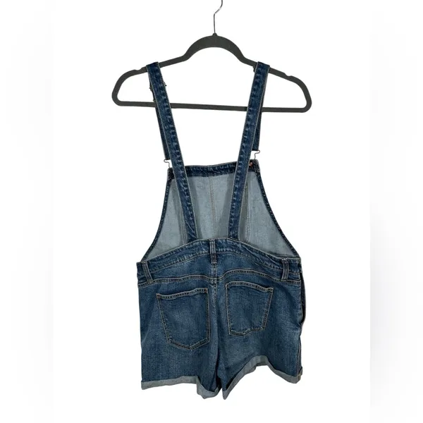 Old Navy Denim Short Overalls Women’s Size‎ Small Distressed Jean Romper - Image 3