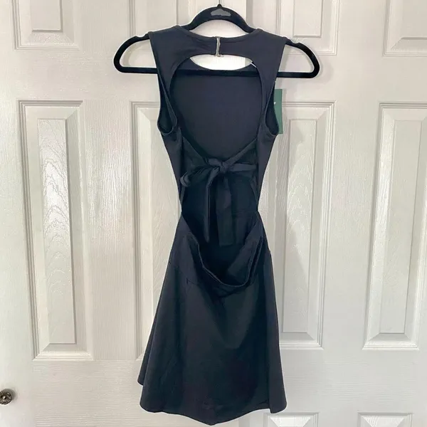 NWT Halara Black Work Out Athleisure Dress Skorts Open Back XS - Image 3