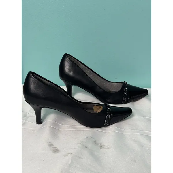 Marbella‎ Flex Black Pumps Heel Sz 9.5 M S-655 - Image 2
