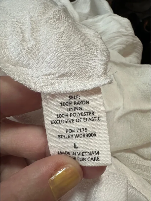 Timing Smocked Waist Plunge Maxi Dress in White, Size L - Image 2