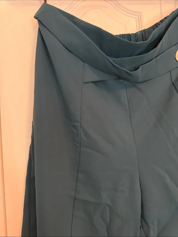 BloomChic High-Waist Teal Wide Leg Pants - Image 8