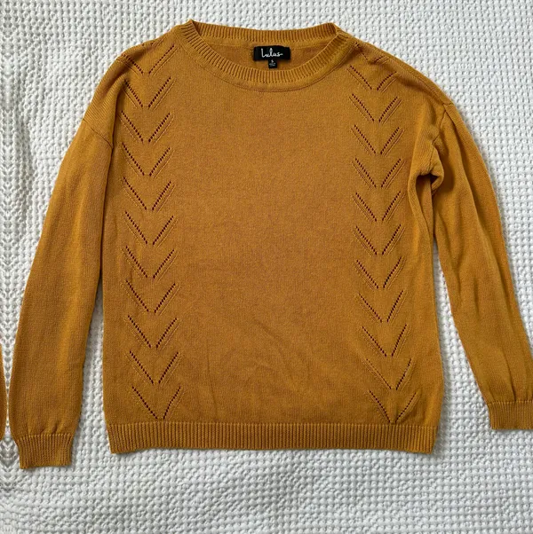 Lulus Mustard Yellow Knit Sweater - Image 2