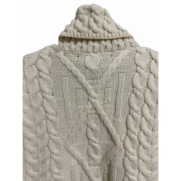 Inis Crafts Fisherman Cable Knit Turtleneck Sweater‎ Ivory Women's Size Small - Image 4