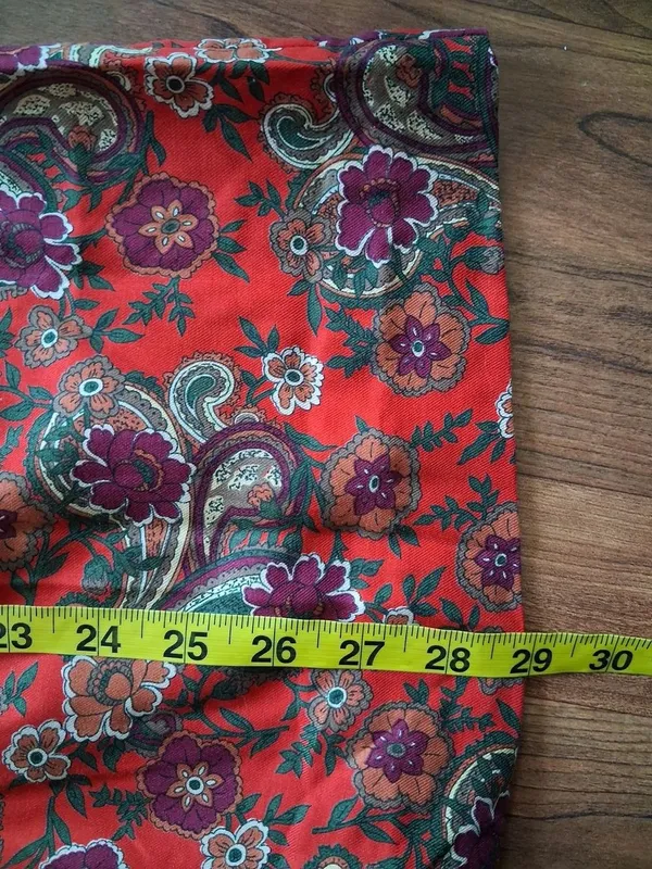 VTG Leslie Fay Red Paisley Floral A-Line Midi Pleated Skirt Cottagecore Feminin - Image 7