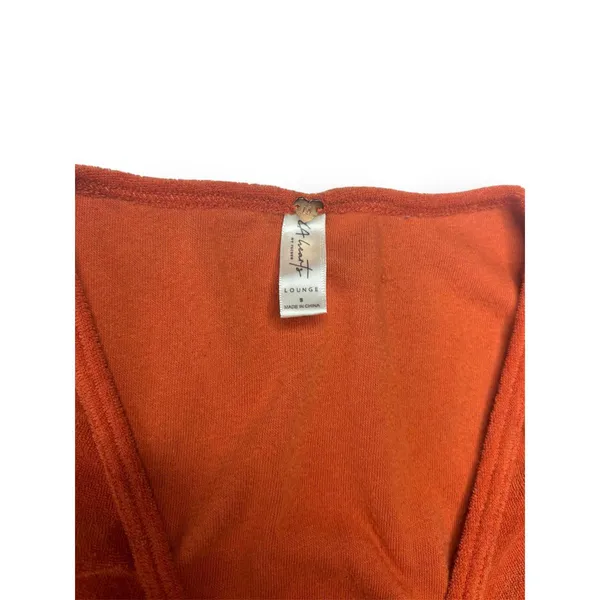 LA Hearts Pacsun Dark Orange Terrycloth Front Tie Ruched Mini Top Size Small - Image 3