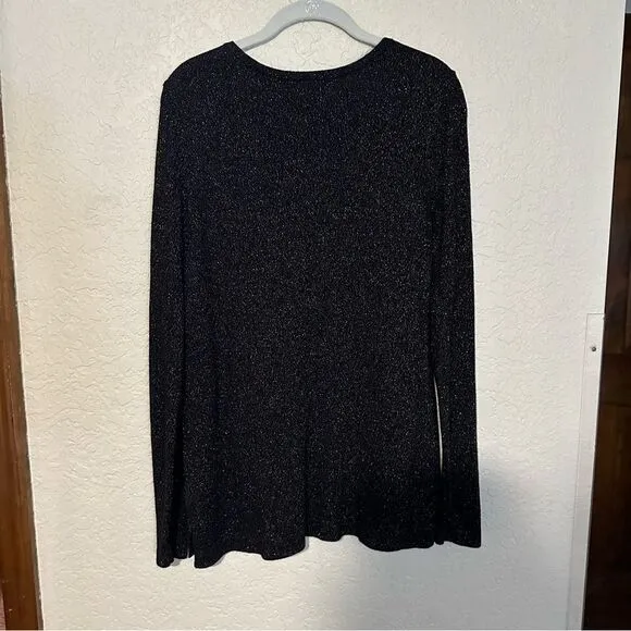 Old Navy Women's Gold‎ Metallic Long Sleeve Sweater Size Large V-Neck - Image 7