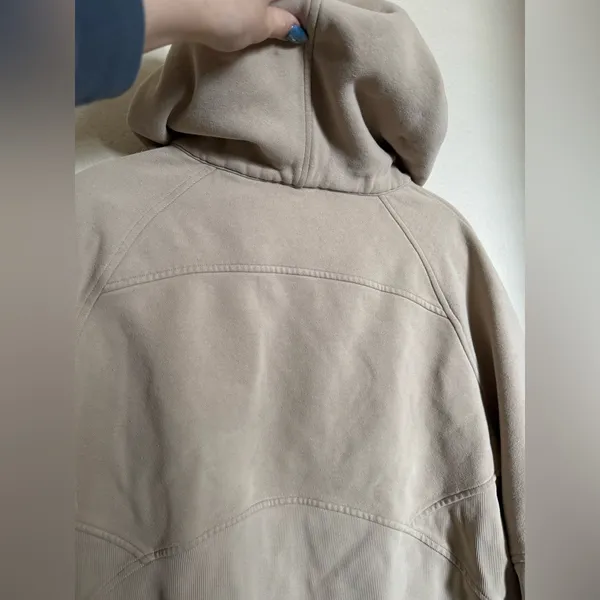 Lululemon Scuba Oversized Half-Zip‎ Hoodie Sweater in Trench Tan - Image 8