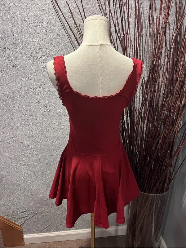 🌺Wild Fable Red Game Day Lace Mini Skater Dress Size Xs🌺 - Image 4