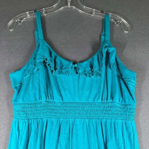 Old Navy Womens Maternity M Spaghetti Strap Tank Dress Pullover‎ V-Neck w Ruffle - Image 2
