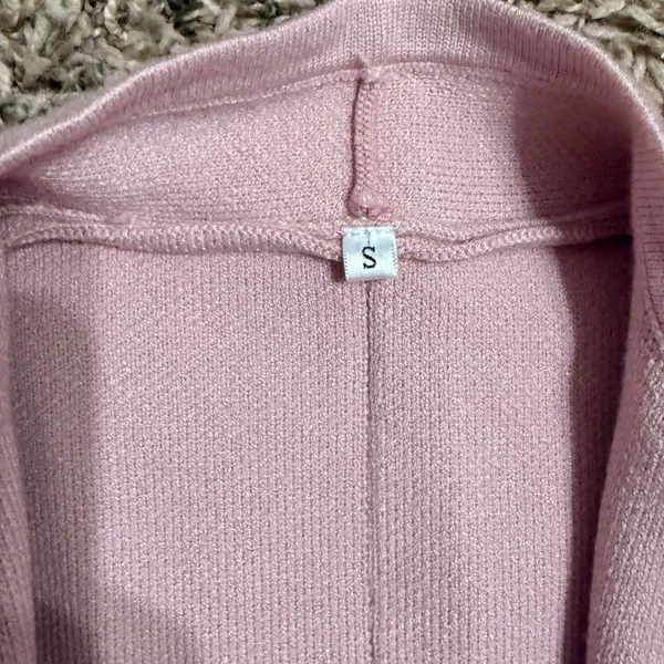 Pocketed pink long cardigan size - Image 2