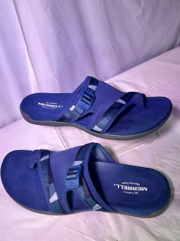 Merrell Men’s Navy and Gray Adjustable Slide Sandal - Image 3