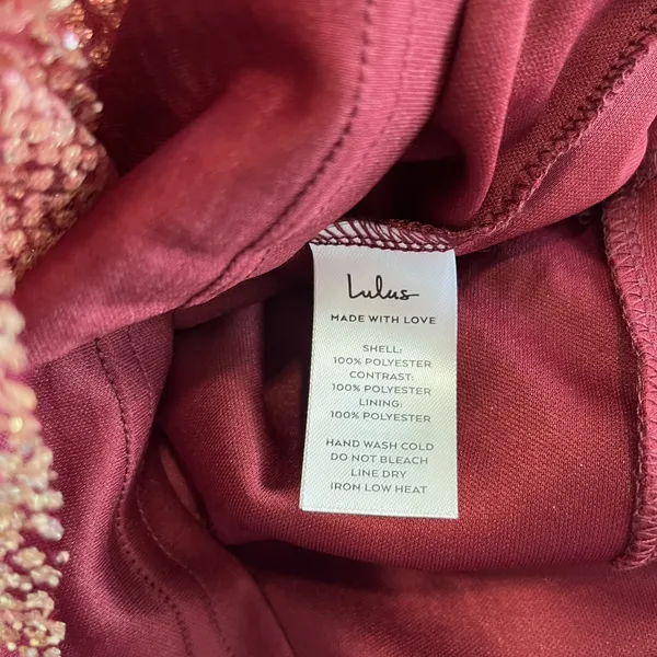Lulus Ballerina Dream Burgundy‎ and Gold Sleeveless Skater Dress LARGE NWT - Image 10