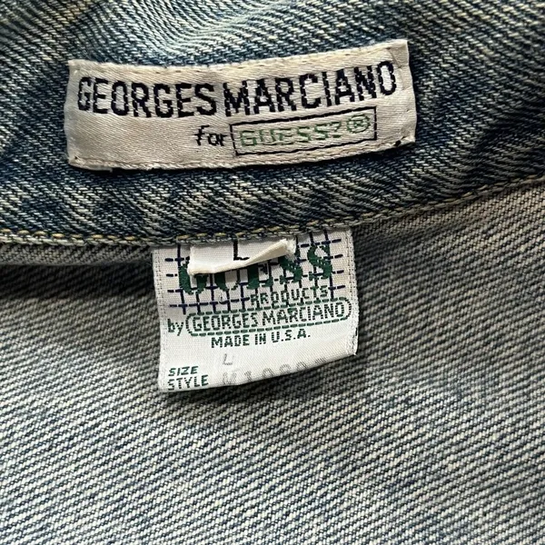 Vintage Guess Georges Marciano Denim Jean Jacket Mens Size Large 80s Big‎ Logo - Image 8
