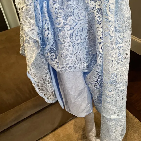 Women’s Blue Floral Lace High Low Cocktail Party Bridesmaid Dress Size XL NEW - Image 7
