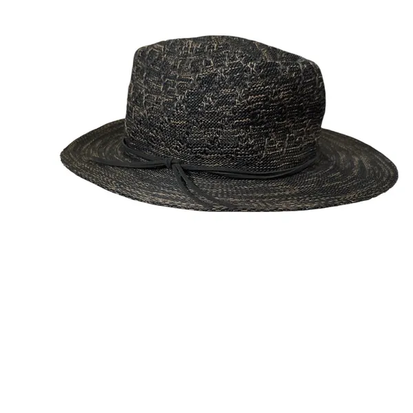 Free People Montana Woven Hat Heather‎ Black One Size - Image 2