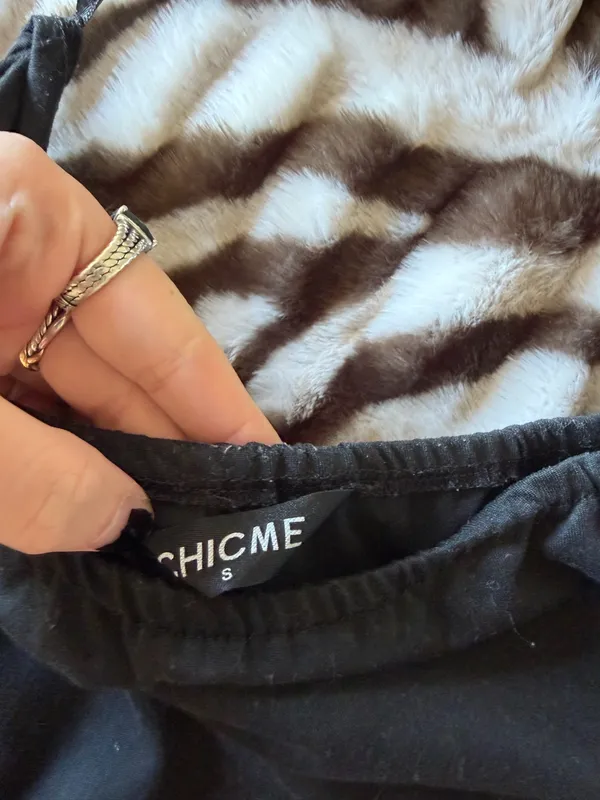 Long sleeve off the shoulder black top - Image 2