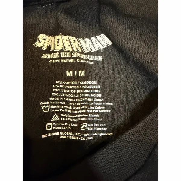 Marvel Spider-Man Across the Spider-Verse Miles Morales T-Shirt Black - Image 2