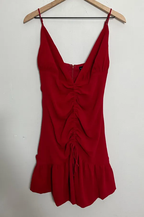 NBD NWT - Lea Mini Dress in Red Ruched Front Party Cocktail - Image 3