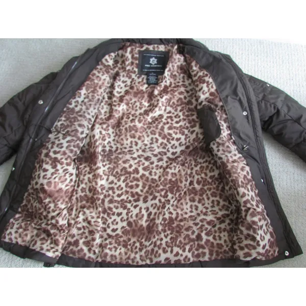 Free Country Power Down Parka XL‎ Brown Leopard Lining Puffer Jacket - Image 2