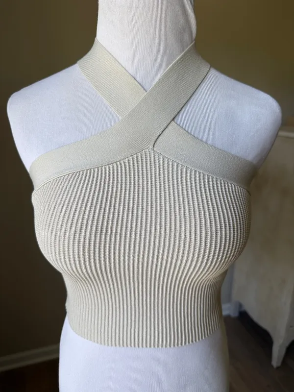 Aritzia Babaton Sculpt Knit Criss Cross Tank Top - Image 3