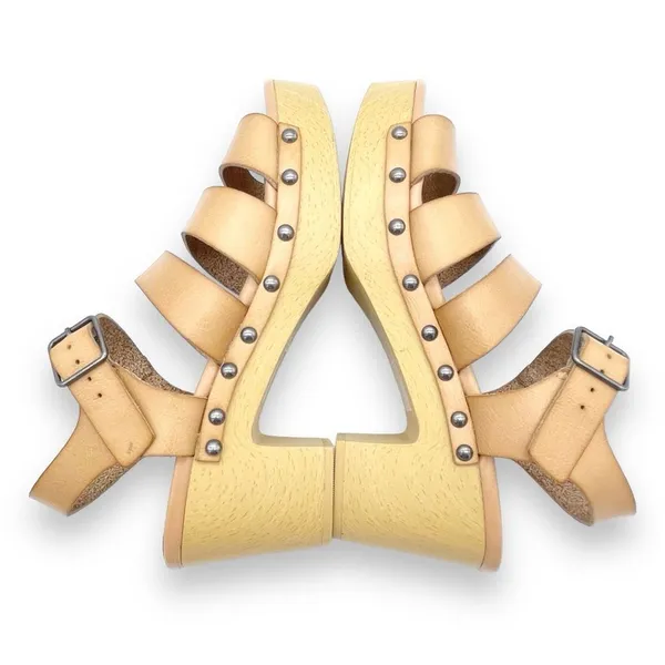 J. Crew The Chloe Clog Platform Strappy Sandal in Saddle Tan Faux Leather Size 7 - Image 10
