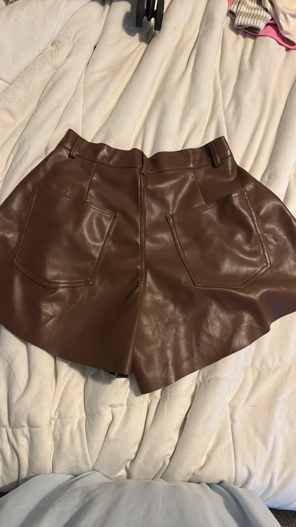 Faux leather shorts Brown - Image 3