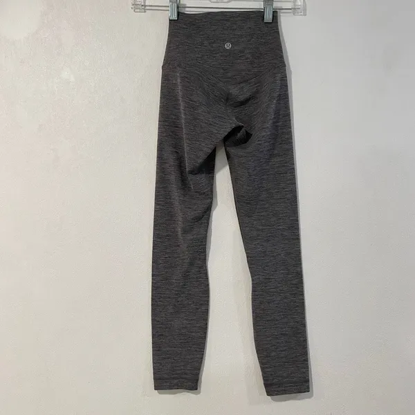 Lululemon Leggings Size 0 Heathered Gray High Rise Full Length Yoga Pants - Image 4
