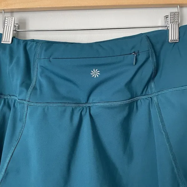 Athleta Momentum Skirt Skort Costal Teal Size Women's XS Ruffle Tennis Athletic - Image 8