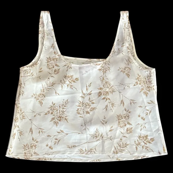 Vintage 90’s Victoria’s Secret Floral Lightweight Camisole Tank Top Cream Tan M - Image 2