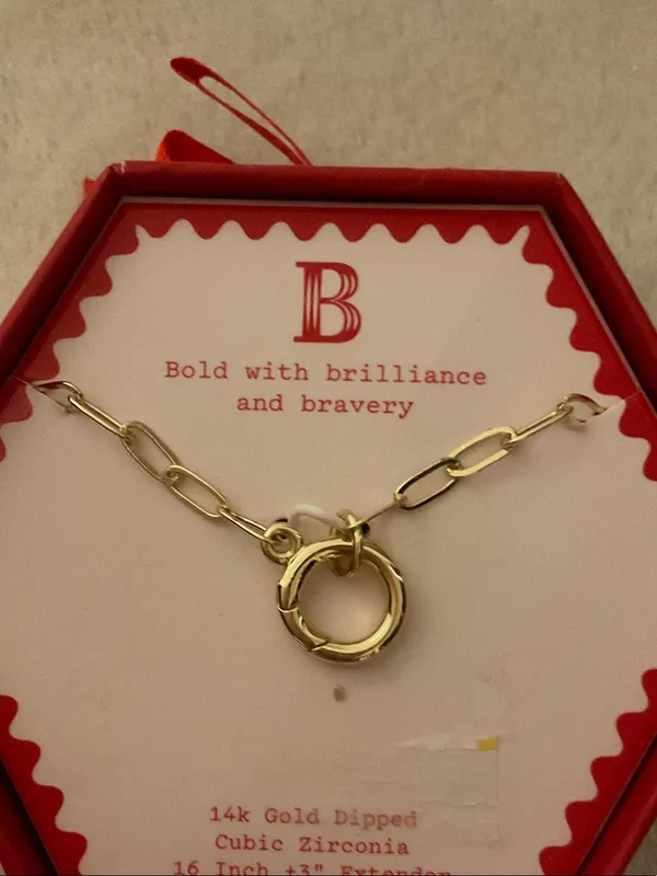a new day Gold-Tone Paperclip Chain Necklace with Circular Clasp - Image 2