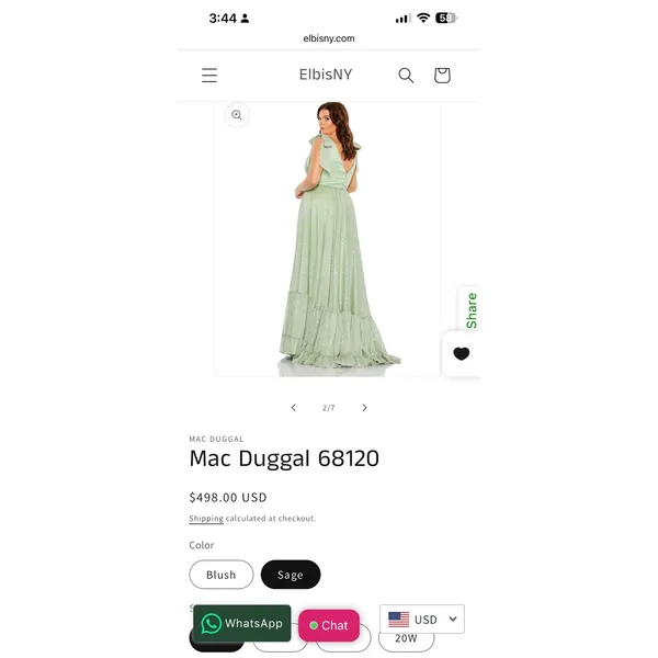 Mac Duggal NWT Sage Green Cottagecore Ruffle Bow Maxi Gown 68120 - Image 3