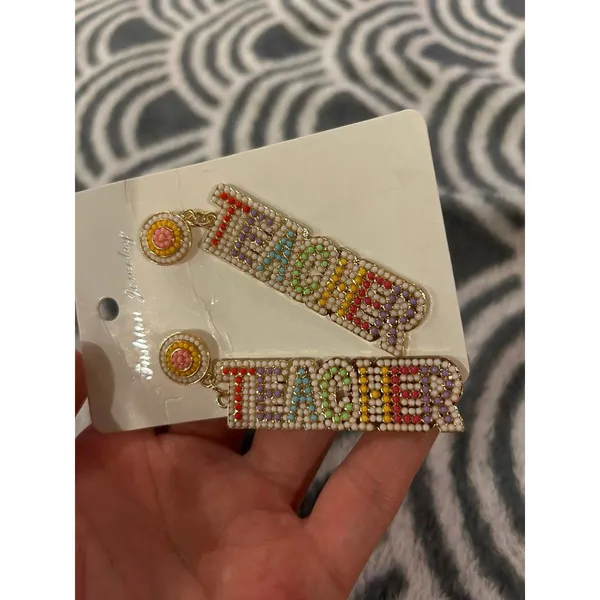 Teacher earrings fashion jewlery custom - Image 3
