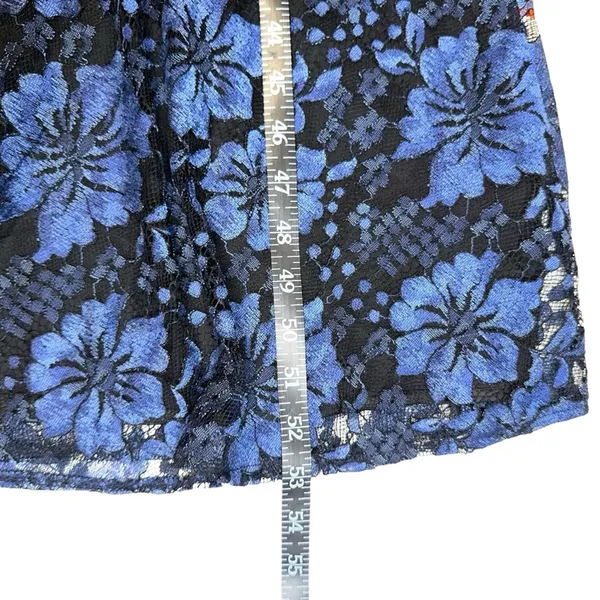 Lulu's Molinetto Black and Blue Floral Lace Tiered Sleeveless Maxi Dress XS - Image 9