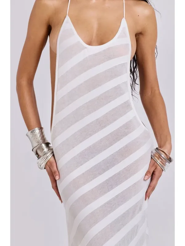 Jaded London Knit Maxi Dress in White Noir Small New Womens Long - Image 14