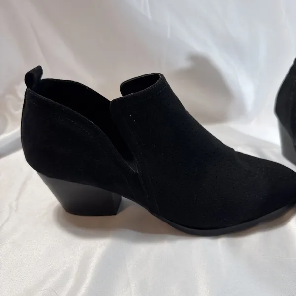 X-Appeal Black Suede Anklet Women's Shoes Size 10 Block 2.5" Heels - Image 6