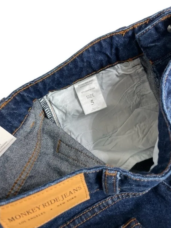 NWT Monkey Ride Jeans Dad Fit Distressed High Rise Wide Straight Leg Size 5 - Image 7