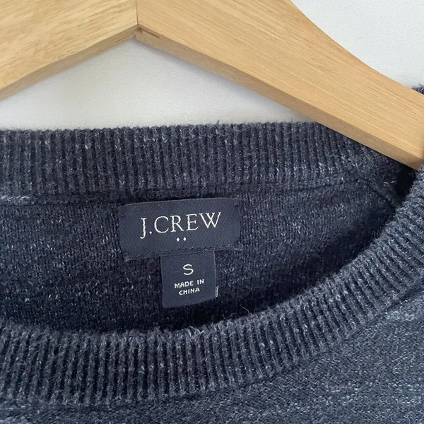 J.Crew navy blue‎ knit crewnweck sweater women's size S cotton warm top - Image 3