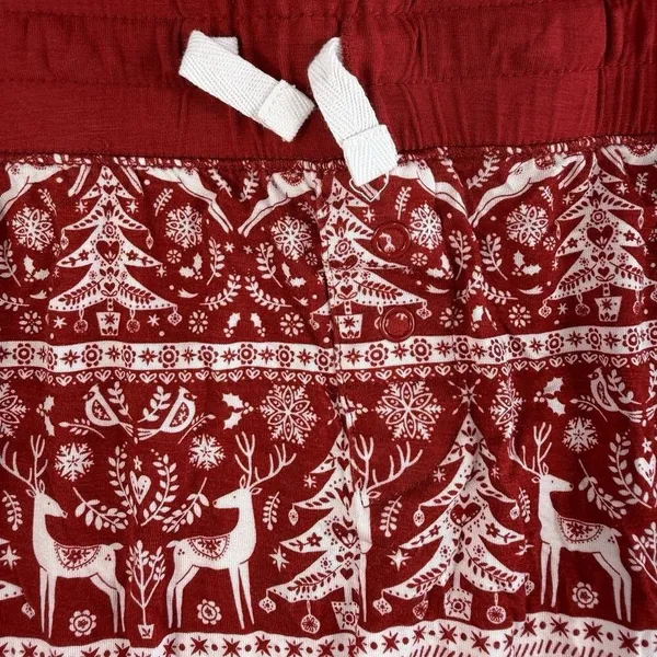 Little‎ Sleepies L XL Reindeer Cheer Pajama Set Holiday Collection Bamboo Red - Image 10