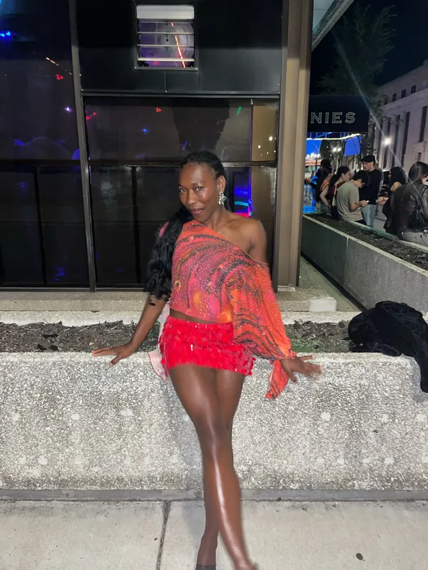 Edikted Red Sequin Mini Skirt - Image 3