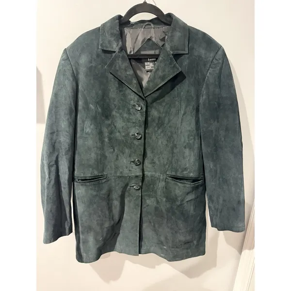 Dennis Basso Genuine‎ Leather Suede Black Blazer Jacket Women's XL - Image 3